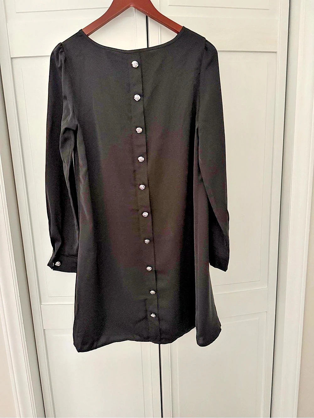 SHEIN Black Long Sleeve Mini Dress Size Small Like New